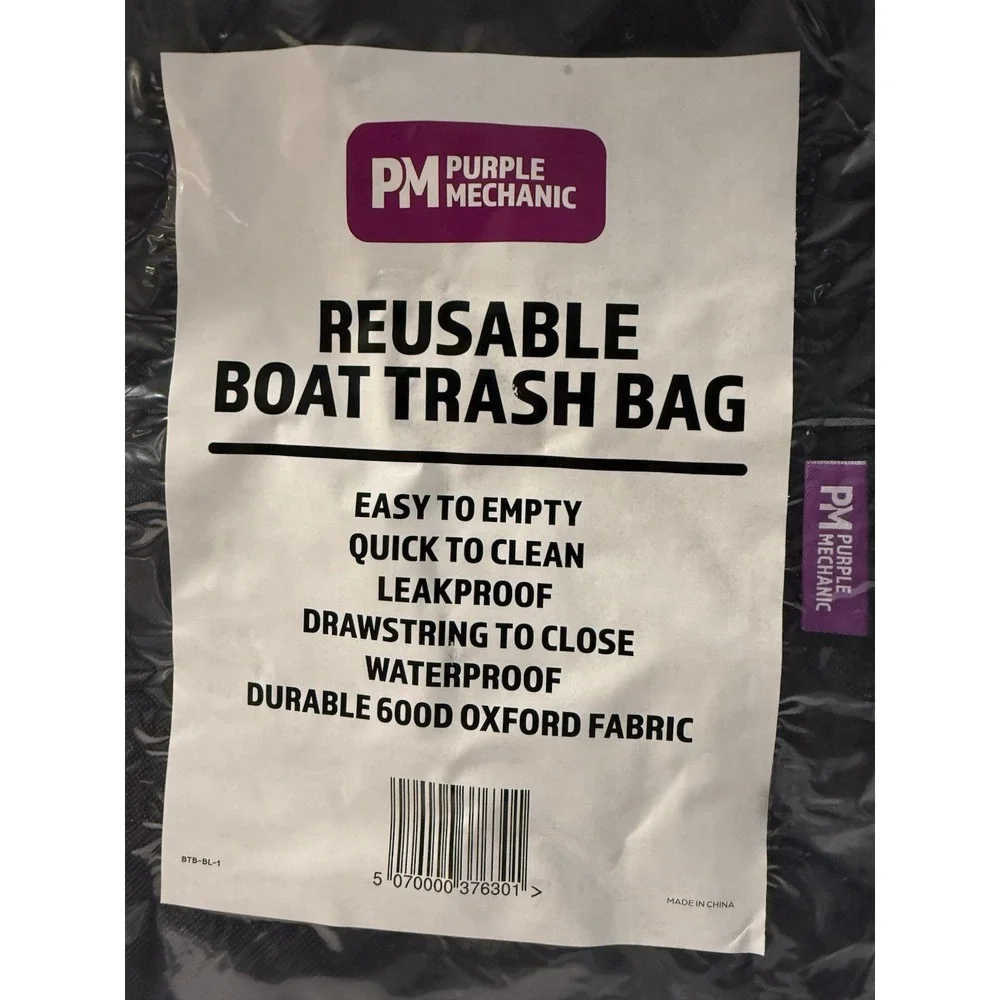 Purple‎ Mechanic Reusable Waterproof Boat Trash Bag Mesh Storage Bin